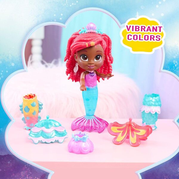 Just Play Disney Junior Arielle Pop Tails Puppe 19 cm mit Zubehör, Spiel für Kinder ab 3 Jahren