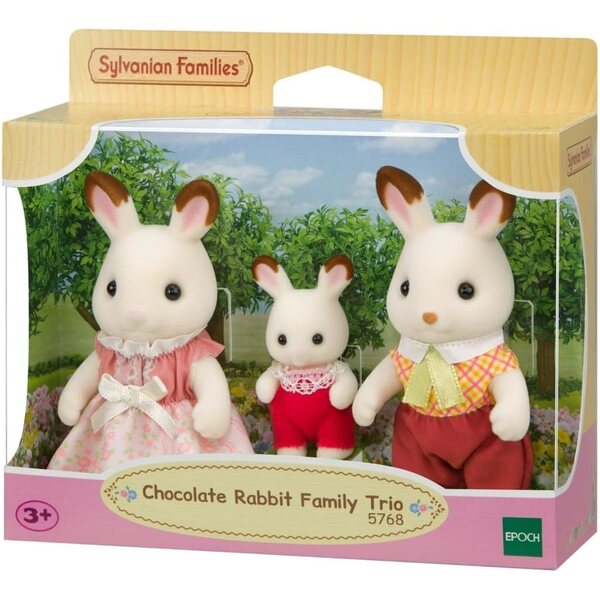 Sylvanian Families Schokoladenhasen-Familie mit farbenfroher und detaillierter Kleidung