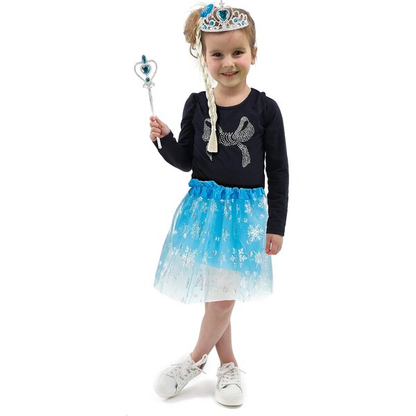 Costume Toi-Toys Eisprinzessin con Tutu, Tiara e Stab per Bambine 3+ anni