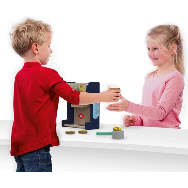 SES Creative 18009 Kaffee-Spielset in legno per bambini, giocattolo caffetteria