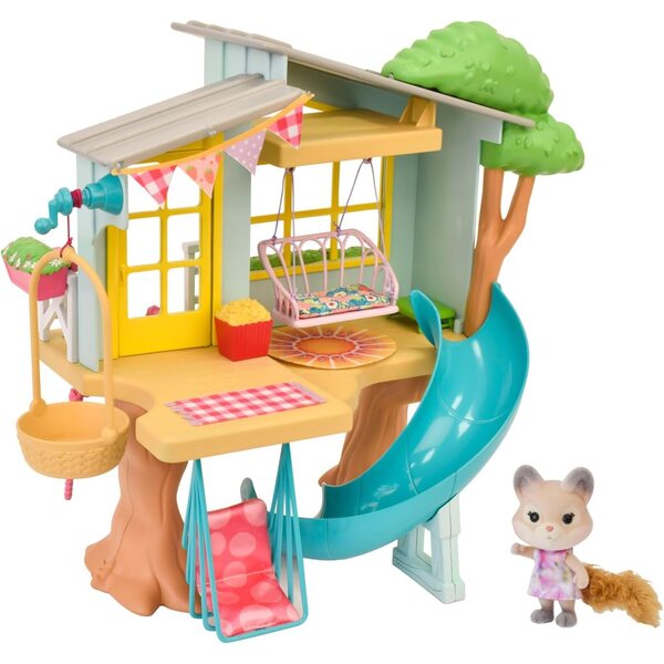 Honey Bee Acres 2-stöckiges interaktives Baumhaus mit 21 Teilen und mobilem Eichhörnchen