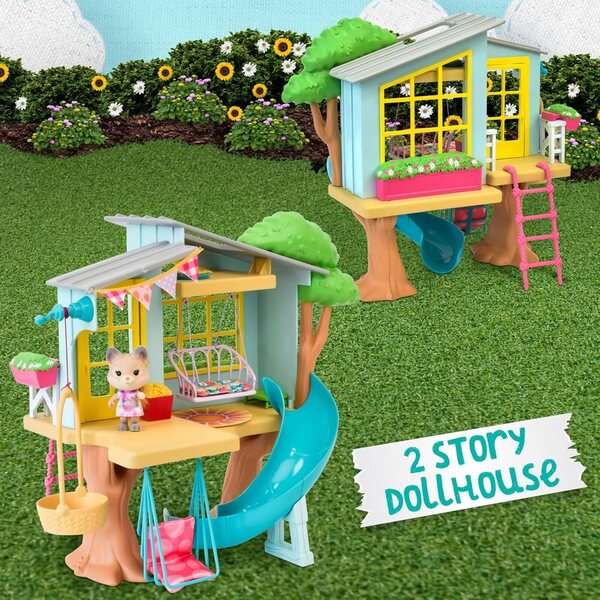 Honey Bee Acres 2-stöckiges interaktives Baumhaus mit 21 Teilen und mobilem Eichhörnchen