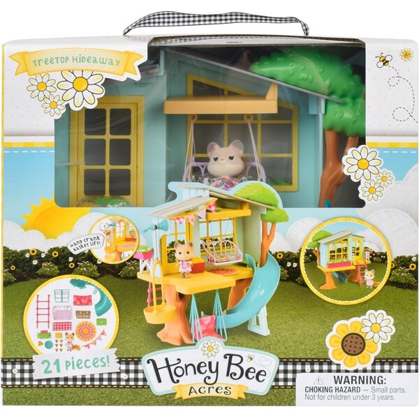 Honey Bee Acres 2-stöckiges interaktives Baumhaus mit 21 Teilen und mobilem Eichhörnchen
