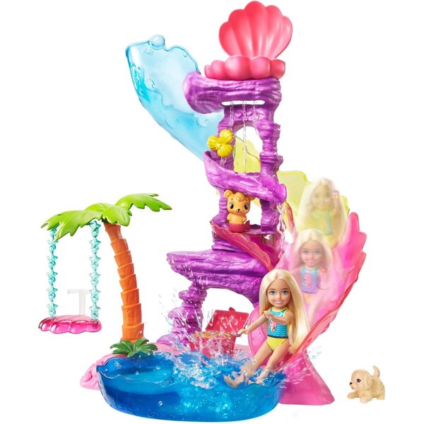 Barbie Dreamtopia Chelsea Water Lagoon Spielset mit Puppe, Pool und Schaukel für 3–7 Jahre