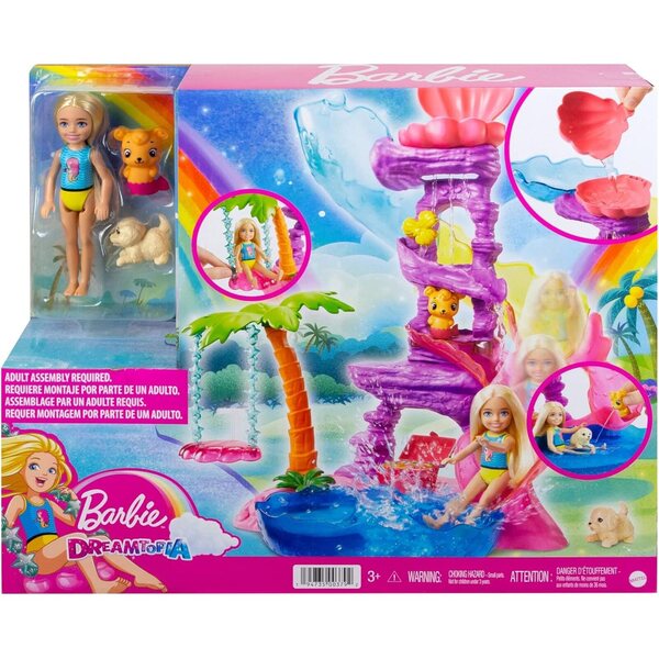 Barbie Dreamtopia Chelsea Water Lagoon Spielset mit Puppe, Pool und Schaukel für 3–7 Jahre