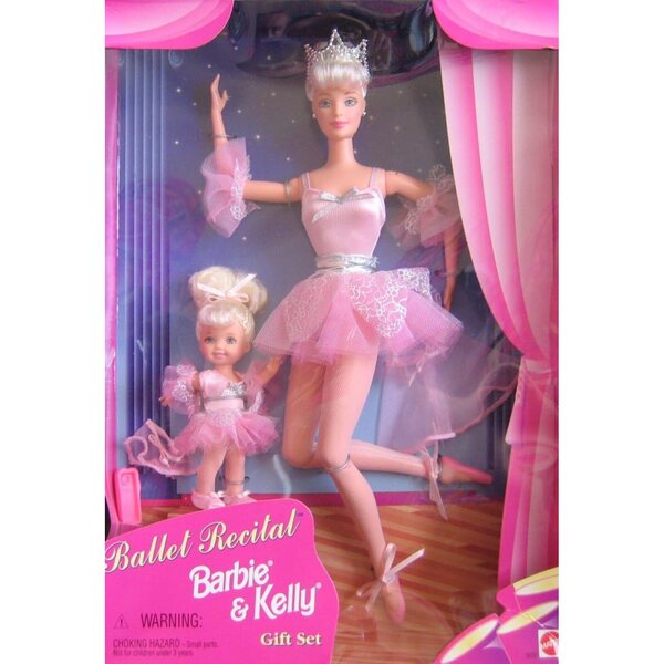 Barbie & Kelly Ballerinas 1997 Geschenkset mit Originalkleidung und Accessoires
