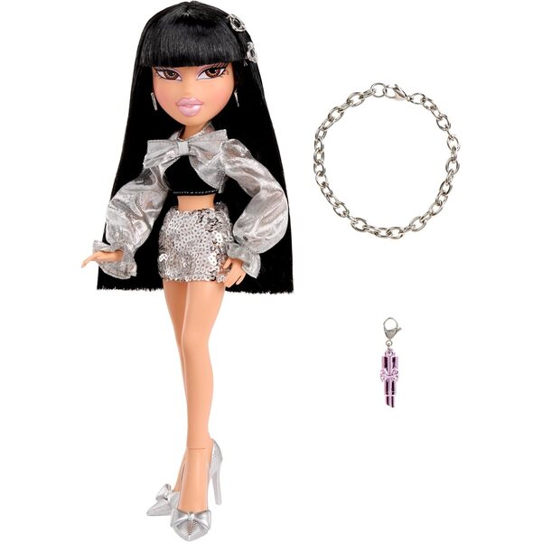 Bratz Charmz Jade con bracciale a charm e outfit glitterato da collezione