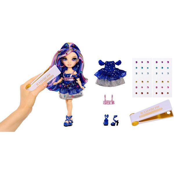 Genevieve Blue Rainbow High Be Dazzling bambola 28 cm con accessori e pietre preziose