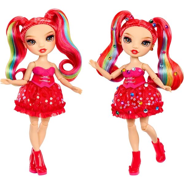 Rainbow High Be Dazzling Vivienne Rouge - Bambola da 28 cm con pietre preziose e accessori