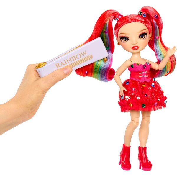 Rainbow High Be Dazzling Vivienne Rouge - Bambola da 28 cm con pietre preziose e accessori