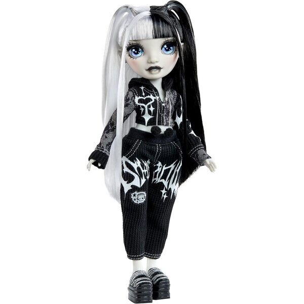 Rainbow High Heather Grayson - bambole articolata 28 cm con look monocromatico grigio