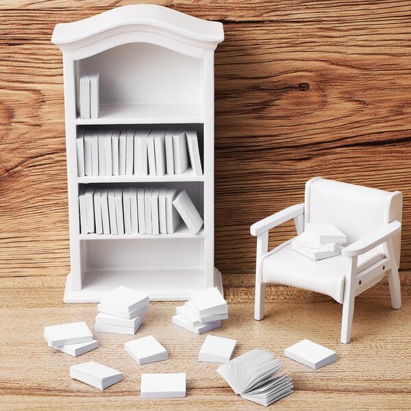YARNOW 100 Mini-Libri Bianchi 1:12 per Decorazioni Casa Bambole e Giochi Bambini