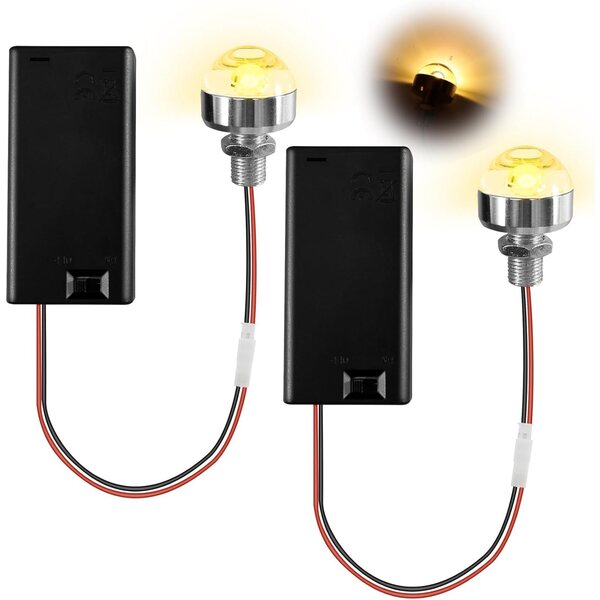3V warme LED-Minilichter für Miniaturen mit Schalter und Batterie – 2-teiliges Set von Tulov