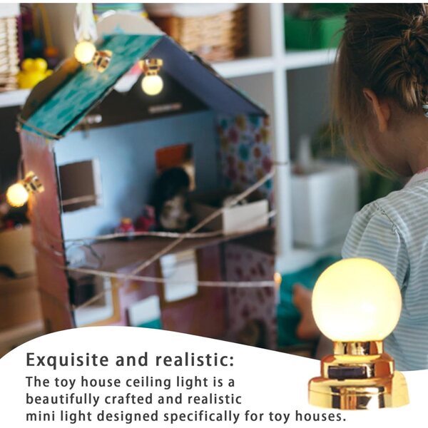 1:12 Puppenhaus Miniatur-LED-Deckenleuchten aus Metall, 2er-Set