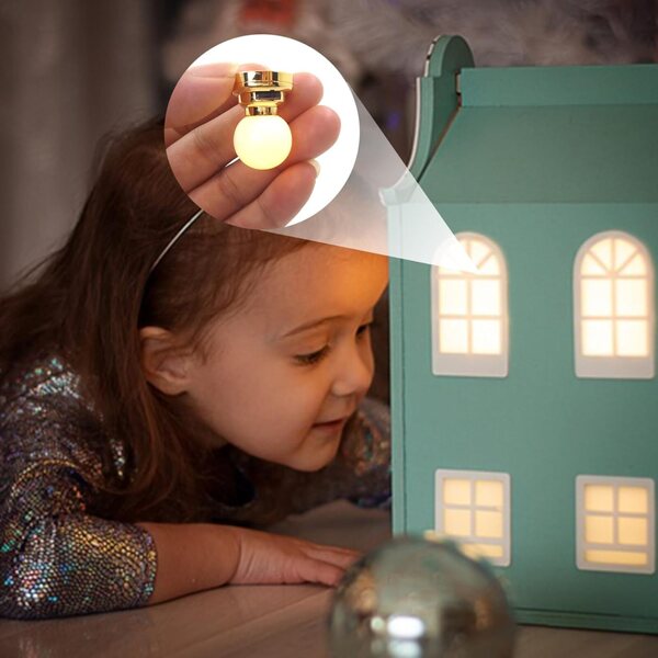 1:12 Puppenhaus Miniatur-LED-Deckenleuchten aus Metall, 2er-Set