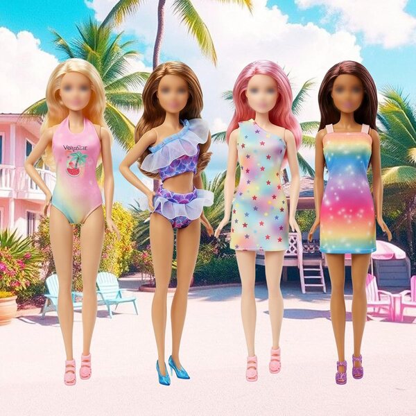 Set mit 16 Kleidungsstücken und Schuhen für 29,2-cm-Puppen, kompatibel mit Barbie – Meerjungfrau, Party- und Freizeitkleidung