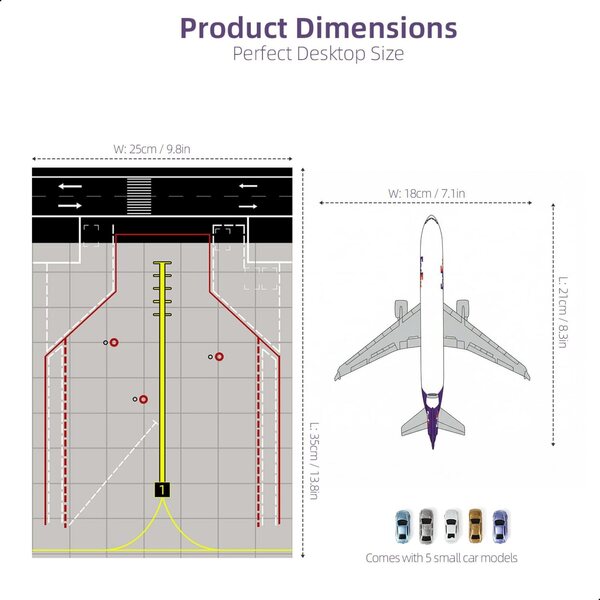FedEx MD-11 1:300 Legierungsflugzeugmodell mit Flughafenset und 5 Minifahrzeugen