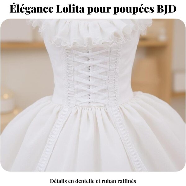 Robe Corset Lolita per Bambola BJD in Tessuto Morbido Rosso Vinaccia 1/4
