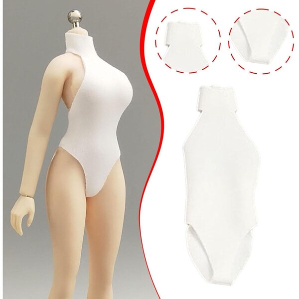 Weißes Badehemd aus Stoff für 1:12-Figuren, ideal für 15-cm-Puppen