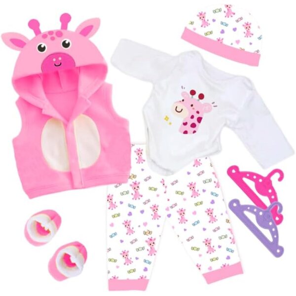 Vestiti per bambola giraffa rosa - Costume adorabile e colorato