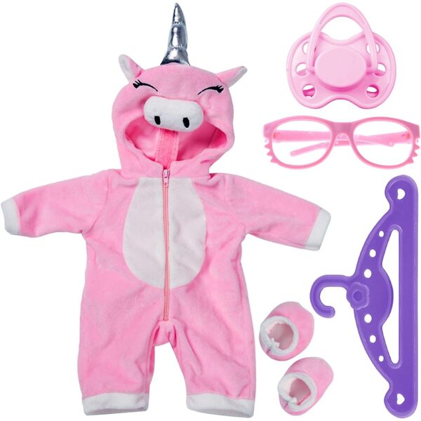Accessori Bambola AIRTILY Set Completo: Costume, Scarpe, Ciuccio, Gruccia e Occhiali Rosa
