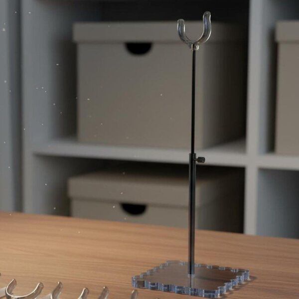 Supporto universale per bambola regolabile BJD 1/6, 1/8, 1/12 - Base stabile trasparente