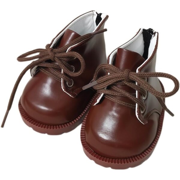 Dunkelbraune Lederschuhe für 38 cm große Niannyyhouse-Puppen, Plüschzubehör