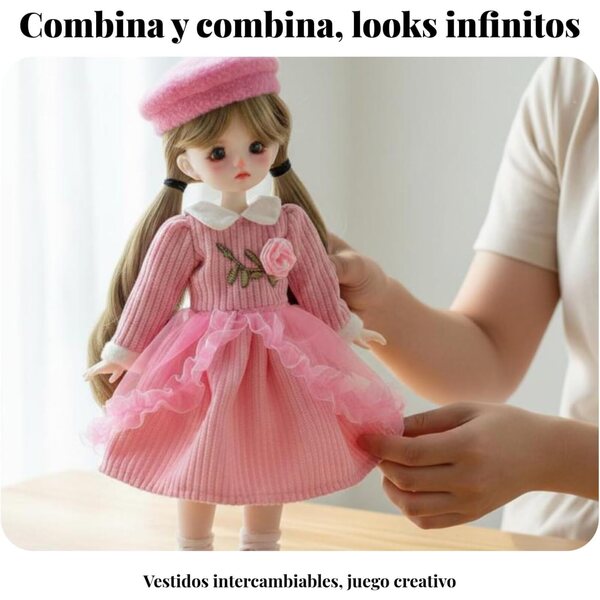 Komplettes Outfit für 30 cm große BJD-Puppen - Mignon und austauschbare Kleidung 1/6
