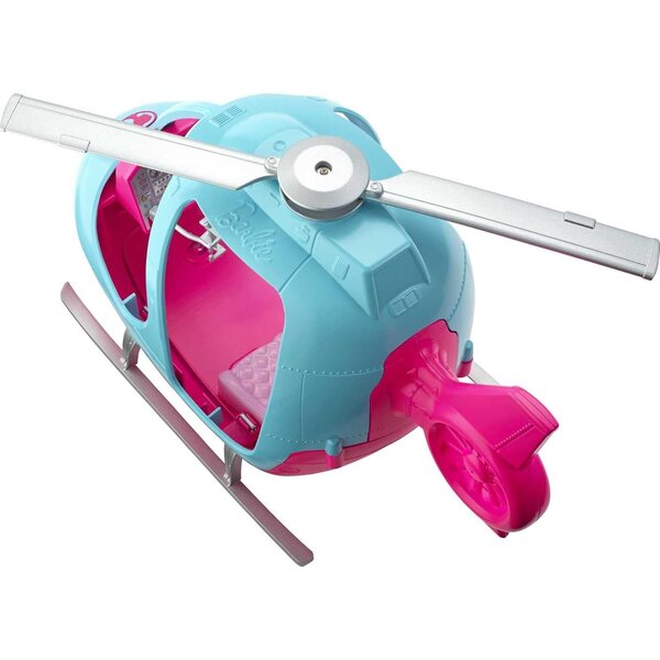 Barbie-Helikopter in Rosa und Blau mit rotierendem Propeller – Abenteuerspiel für Kinder