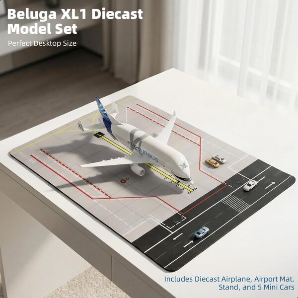 1/300 A330 Beluga XL1 Kit de modélisation d'avion en métal moulé sous Pression avec Support (7,7") pour A330-744L Super Transport Beluga, modèles d'avions à Collectionner pour Les