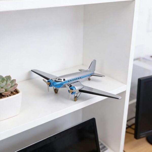 Elprico Modèle d'avion, Jouet d'avion Modèle en Métal en Fer Blanc, Accessoire de Photographie de Jouet pour la Maison de Bureau, Décor Vintage