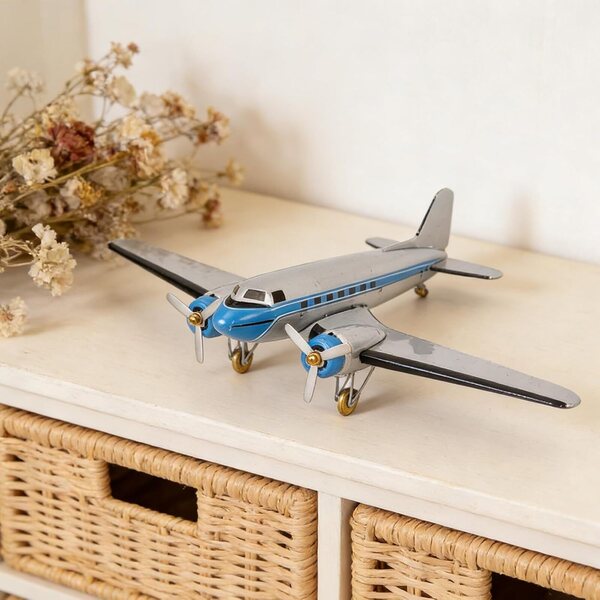 Elprico Modèle d'avion, Jouet d'avion Modèle en Métal en Fer Blanc, Accessoire de Photographie de Jouet pour la Maison de Bureau, Décor Vintage