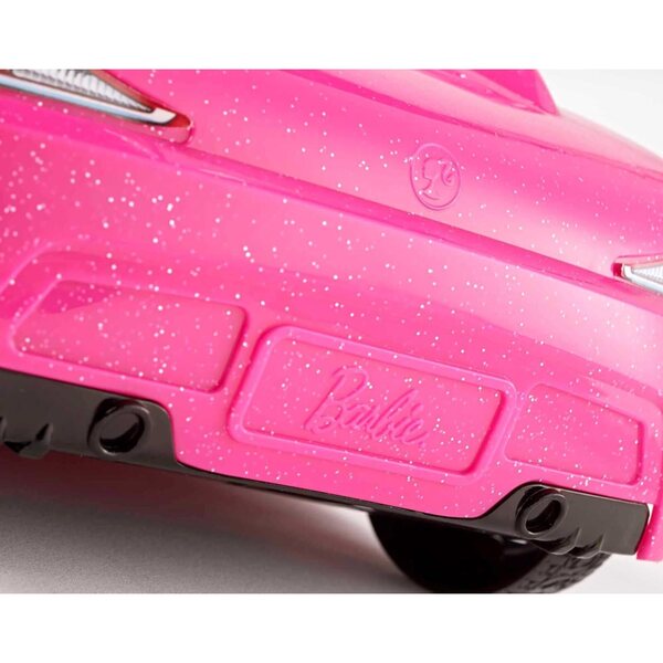 Rosafarbenes Barbie-Cabriolet mit zwei Sitzen, inklusive Kleid und glamourösen Accessoires für Mädchen