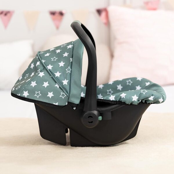 Puppenautositz mit Sonnenschirm und Sicherheitsgurt Nordic Green