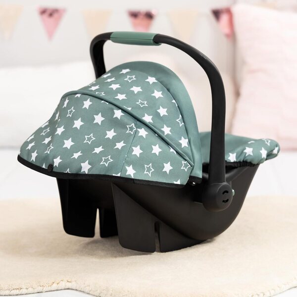 Puppenautositz mit Sonnenschirm und Sicherheitsgurt Nordic Green