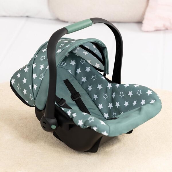 Puppenautositz mit Sonnenschirm und Sicherheitsgurt Nordic Green