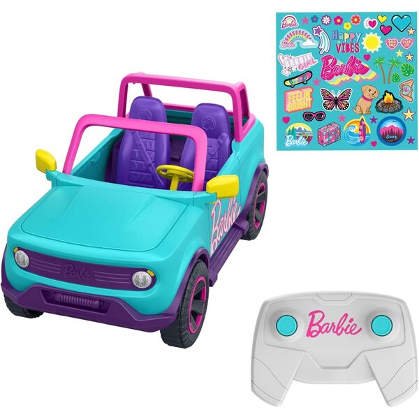 Hot Wheels Veicolo Radiocomandato Barbie Grand Véhicule Tout-Terrain per 2 Bambole