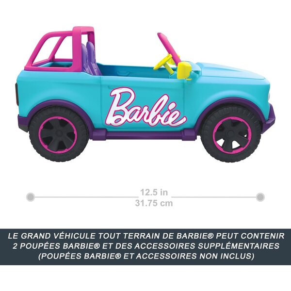 Hot Wheels Veicolo Radiocomandato Barbie Grand Véhicule Tout-Terrain per 2 Bambole