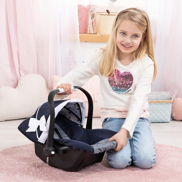 Autositz für Puppen bis 46 cm mit Bayer Design Verdeck und Sicherheitsgurt