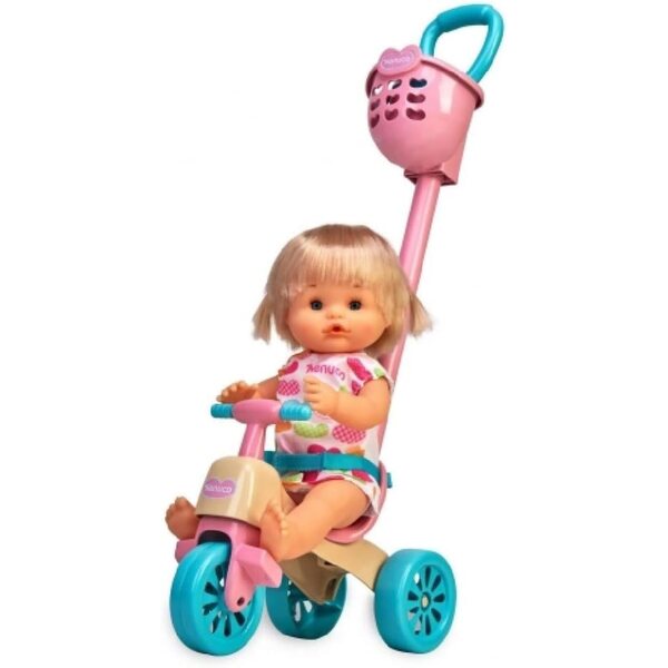 Nenuco Dreirad mit Puppenzubehör, komplettes Spiel für Kinder ab 3 Jahren
