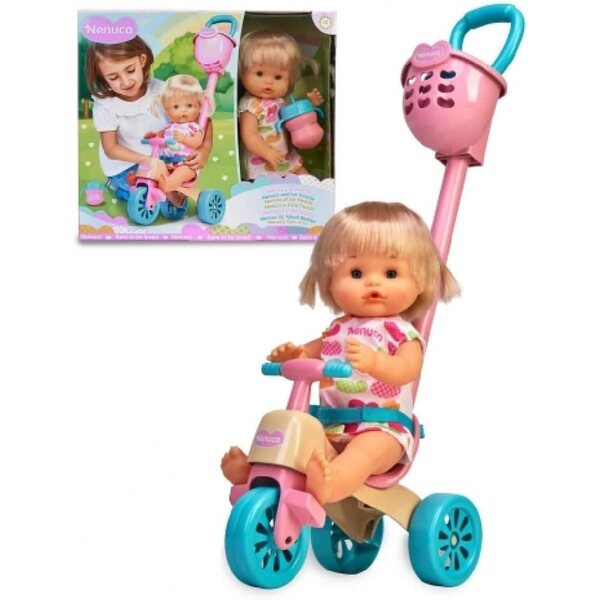 Nenuco Dreirad mit Puppenzubehör, komplettes Spiel für Kinder ab 3 Jahren