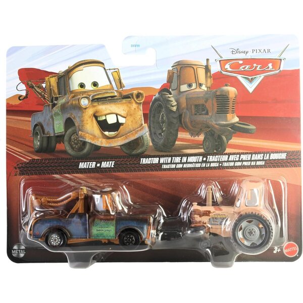Mattel Disney Cars 2025 – Set mit 2 Traktoren im Maßstab 1:55 mit Reifen im Mund