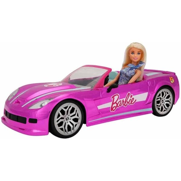 Barbie Dream Car, ferngesteuert, 43 cm, mit Lichtern und intuitiver Fernbedienung für Kinder