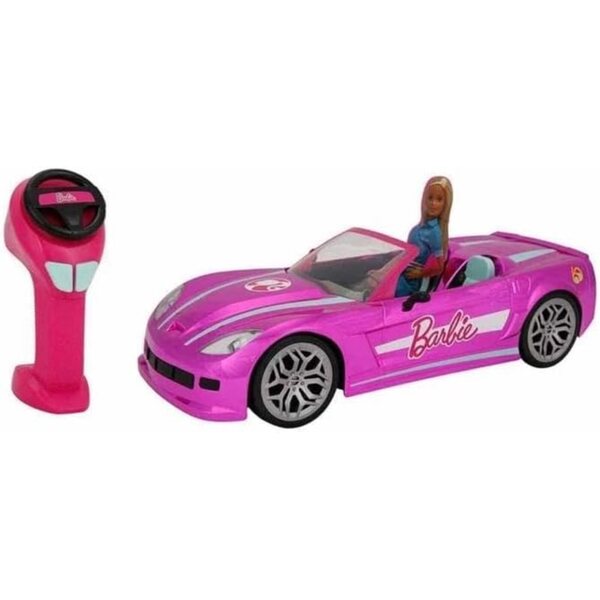 Barbie Dream Car, ferngesteuert, 43 cm, mit Lichtern und intuitiver Fernbedienung für Kinder