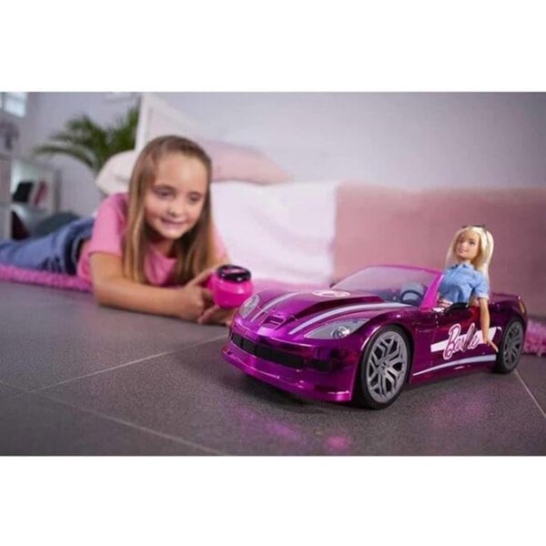 Barbie Dream Car, ferngesteuert, 43 cm, mit Lichtern und intuitiver Fernbedienung für Kinder