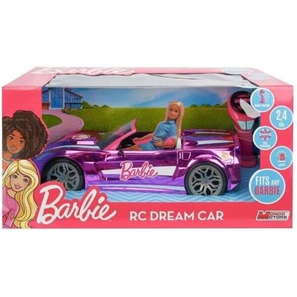 Barbie Dream Car, ferngesteuert, 43 cm, mit Lichtern und intuitiver Fernbedienung für Kinder