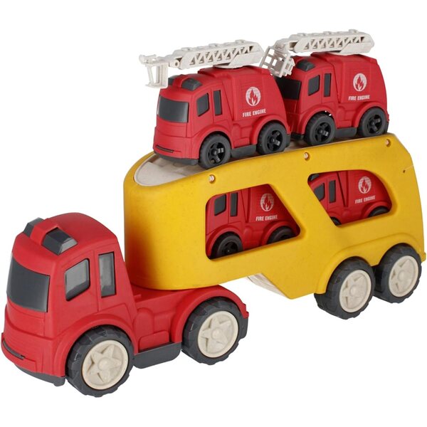 sarcia.eu Camion-lavoir + 4 Camions dei Pompieri Cartoon in Bioplastica 18m+ Mega Creative