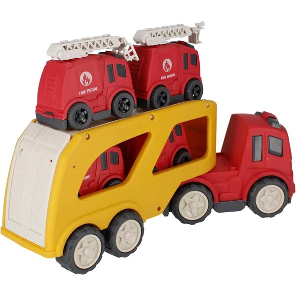 sarcia.eu Camion-lavoir + 4 Camions dei Pompieri Cartoon in Bioplastica 18m+ Mega Creative