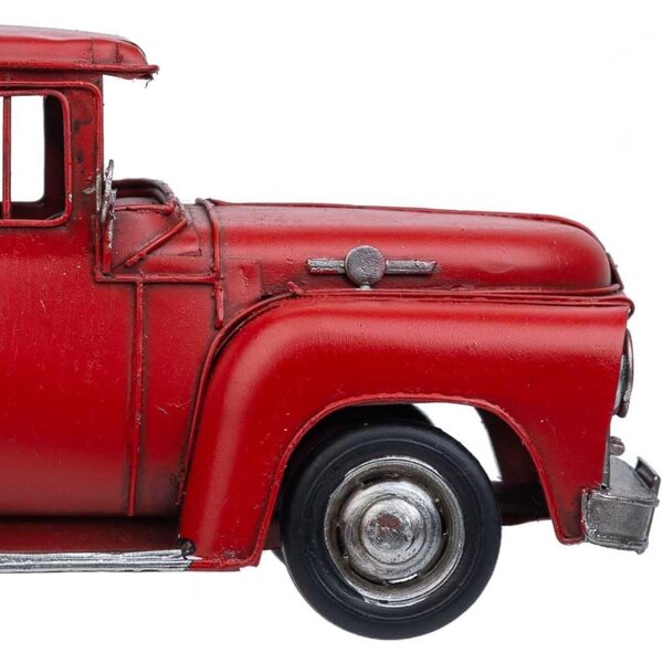 WANDERLUST DECO Camioneta in Metallo Rossa 28x12x12 cm - Decorazione Vintage