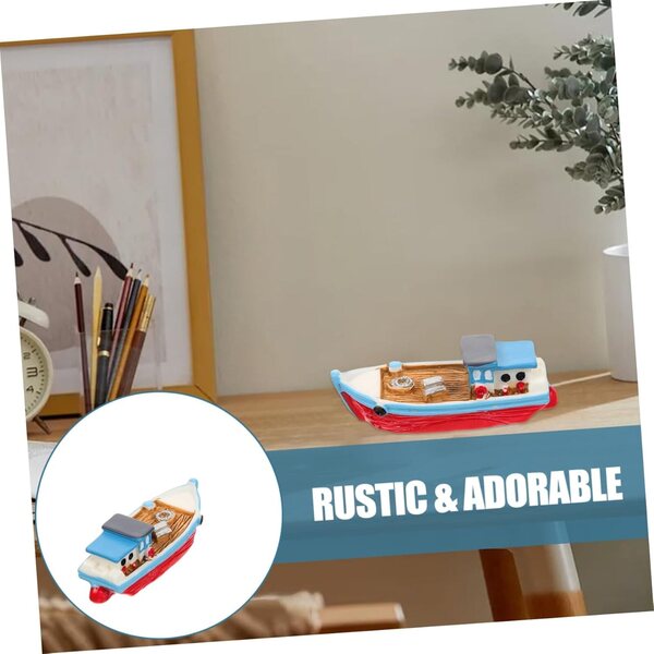 Miniature Barca in Resina Stile Mediterraneo per Decorazione Casa e Miniature